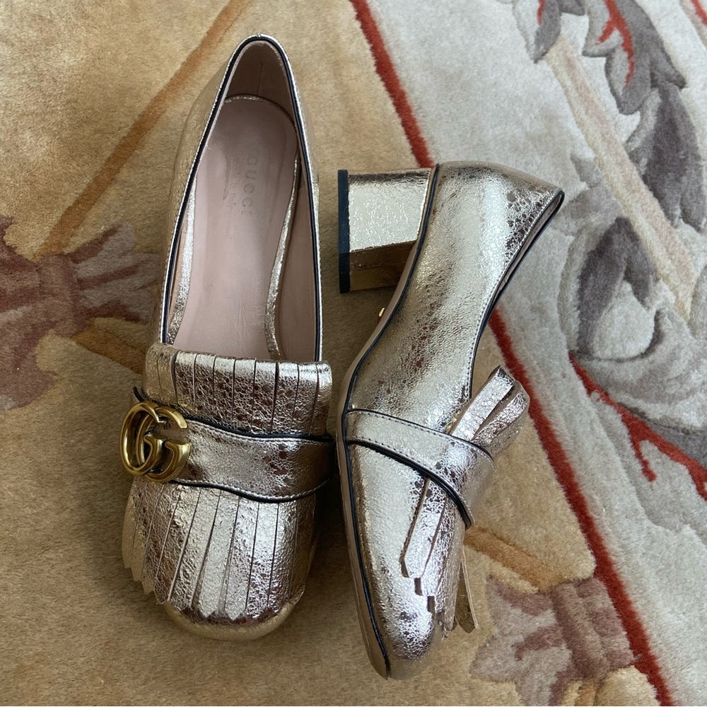 Gucci Gold Heels Pumps 8